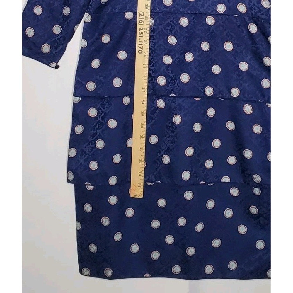 Maggie London Vtg Silk Dress 8 Satin Old Money Print Tiered Modest Derby Church - Picture 5 of 11
